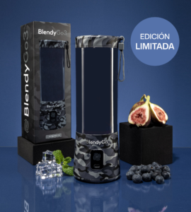 Batidora portátil BlendyGo 3 con diseño de camuflaje moro.